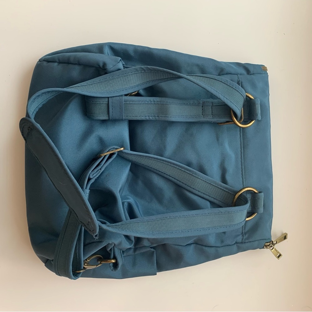 Travelon Blue Quilted Backpack - Picture 7 of 16